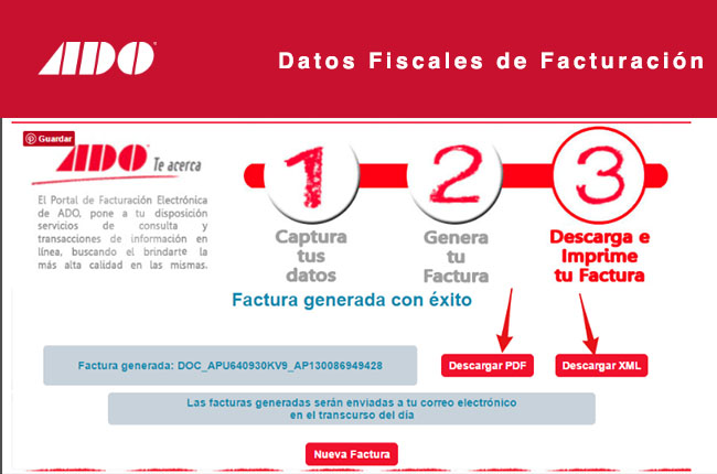 factura generada con exito ado