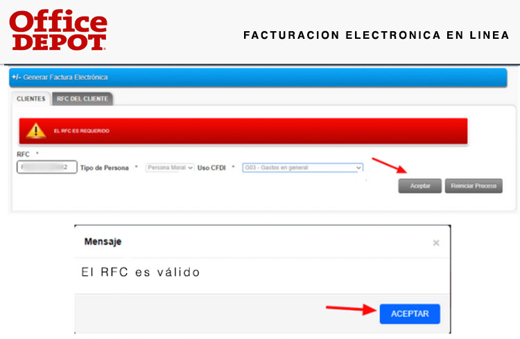 ingresar datos de RFC