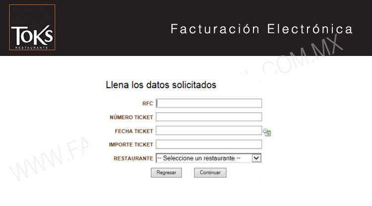 llenar los datos solicitados toks