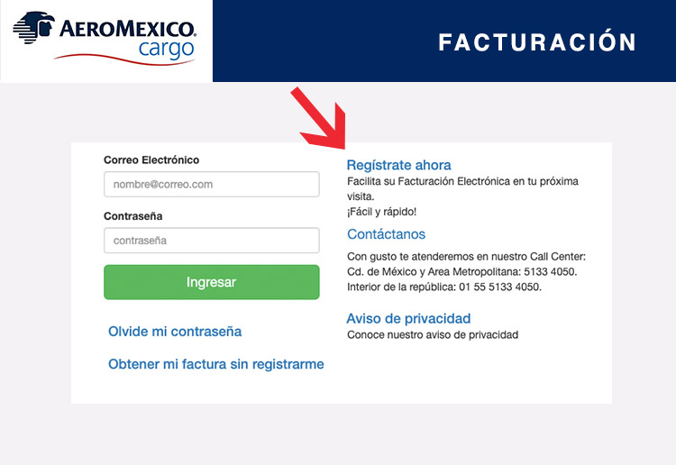 registrar usuario aeromexico cargo