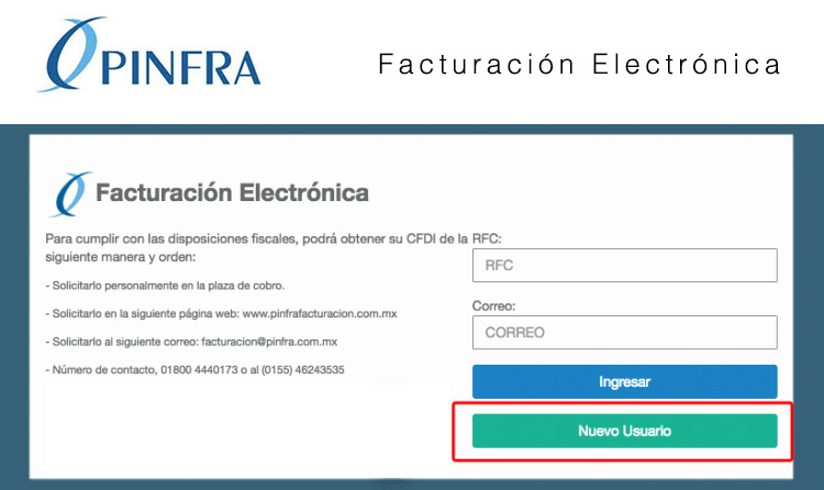 registro facturacion pinfra