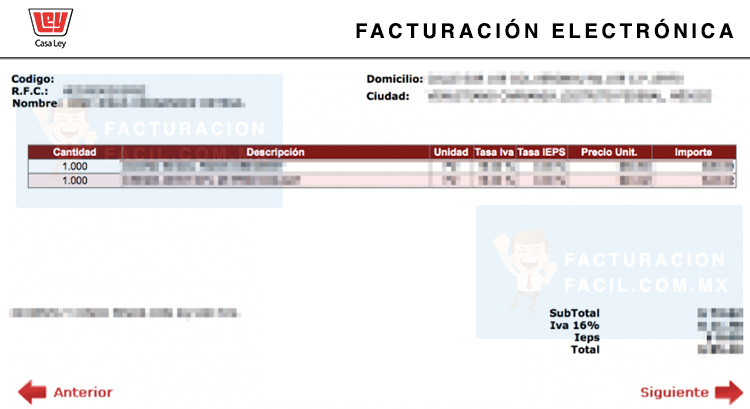 confirmar datos de facturacion casa ley